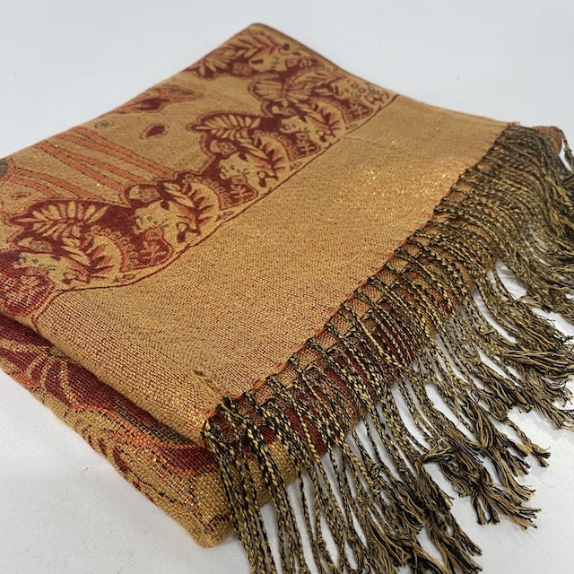 BLANKET, (Throw) Gold Rust Red - Indian
